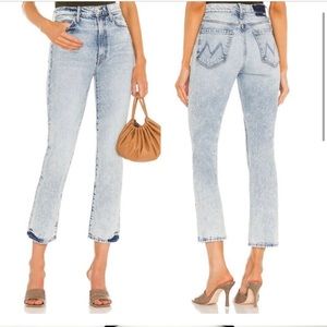Mother superior - the swooner rascal ankle jean high-
rise crop acid wash 25